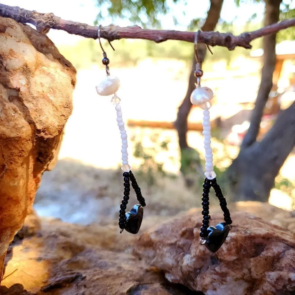 Handmade quality beaded drop earrings